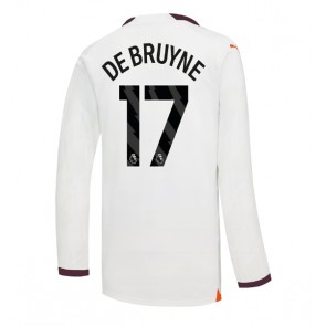 Manchester City Kevin De Bruyne #17 Koszulka Wyjazdowych 2023-24 Długi Rękaw
